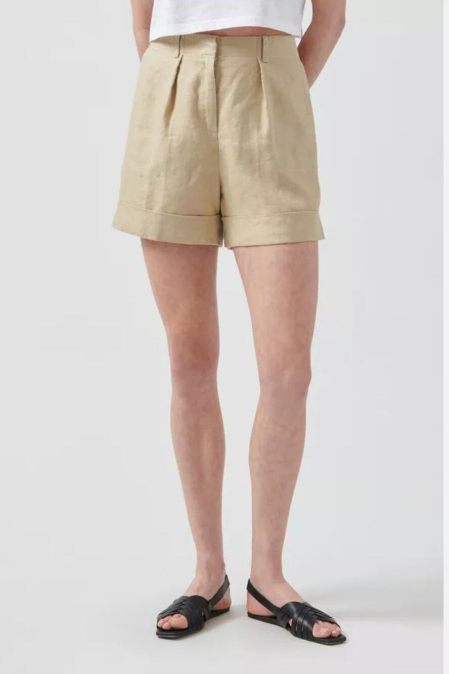 ATM Anthony Thomas Melillo Revolve Linen Shorts Sand 8